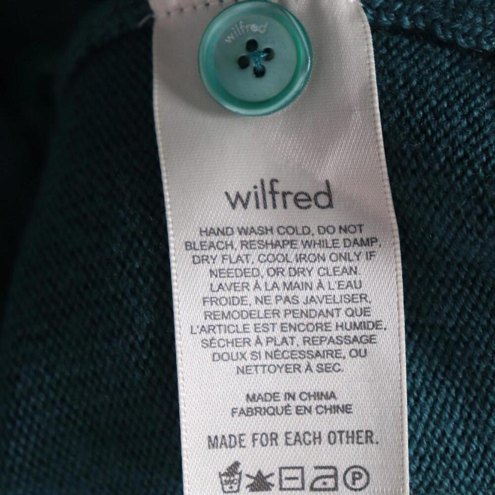 Wilfred Women’s X Small Teal Sweater Dress Long Sleeve Line Cardigan Marino Wool - Picture 11 of 12